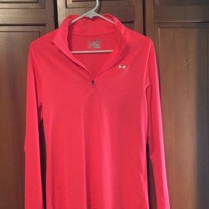 neon pink Under Armour quarter zip